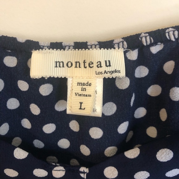 Dark Blue Polka Dot Dress - Picture 3 of 9